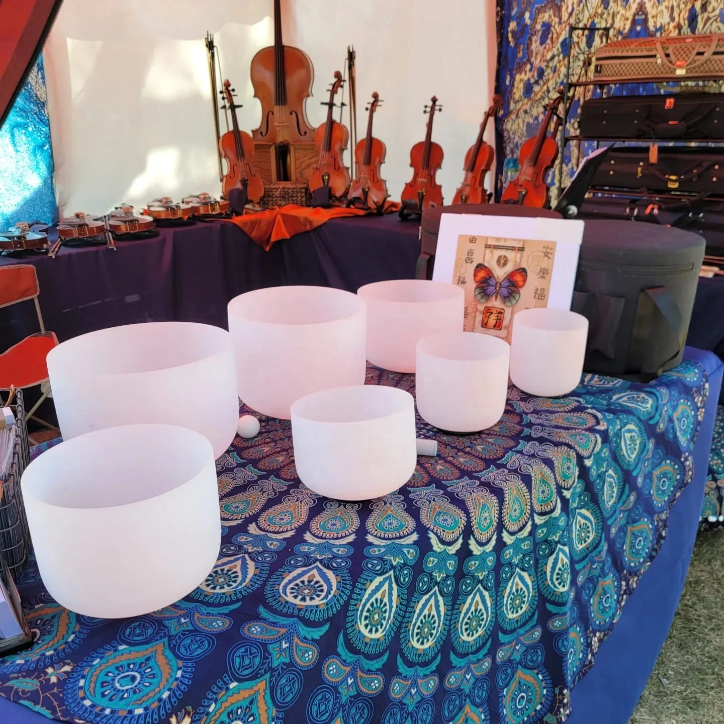 Promotion 432Hz Frosted Quartz Crystal Singing Bowls Set