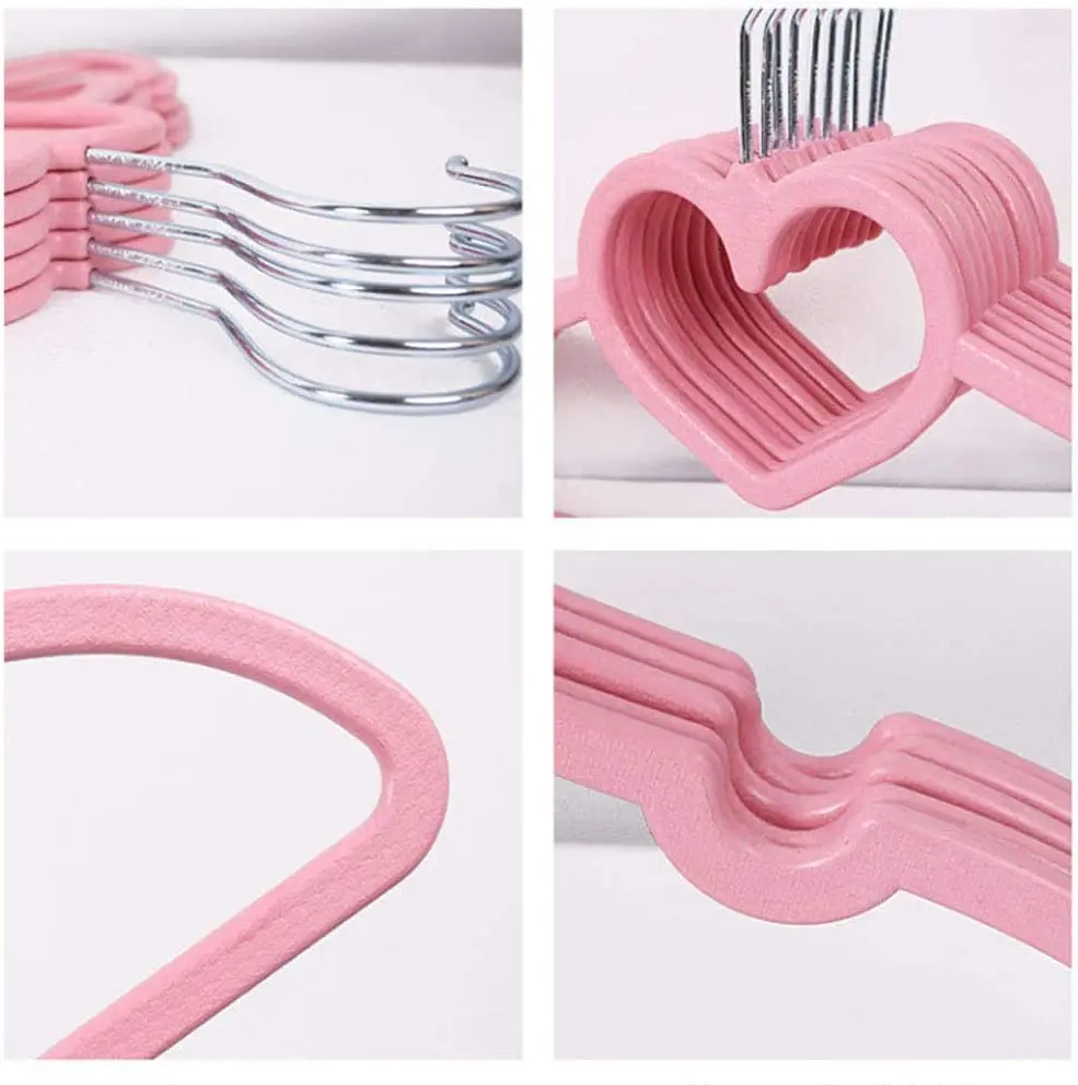 Plastic Coat Hangers Ultra Thin Space Saving Heart Shaped Plastic Clothes Hanger