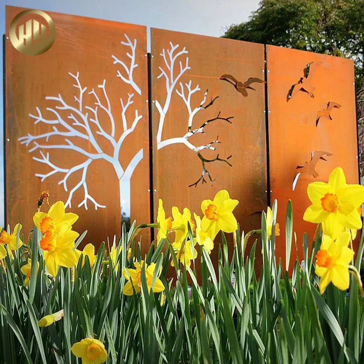 Cheap Durable Corten Steel Rusty Metal Decoration Screen Divided Panel