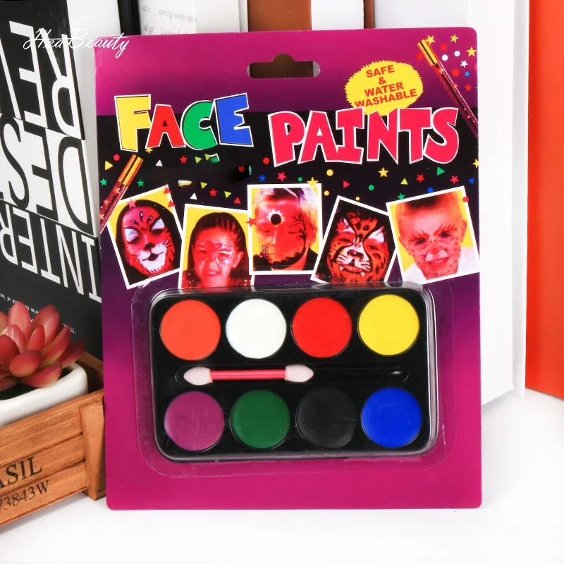 Professional water based vegan split face Paint Halloween makeup face painting palette for body art