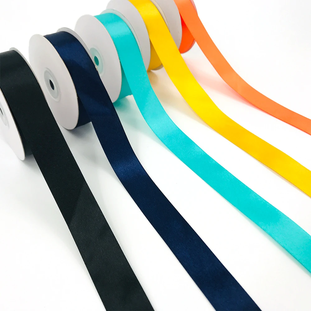 Hot Selling Plain Branded Logo 10cm 6mm 7mm Satin Ribbon Roll Gold Tape Logo Printed Grosgrain Gift Ribbon Satin