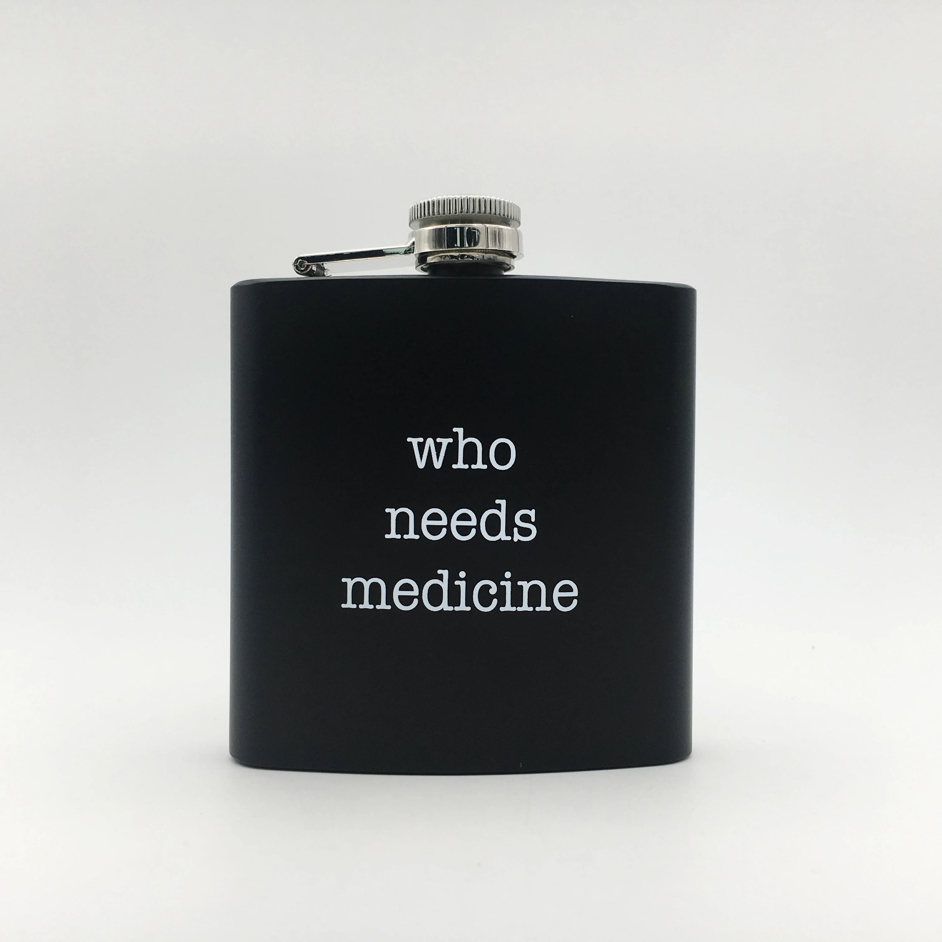 
6oz disposable hip flask matte black color painting food grade 6oz stainless steel hip flask 304 