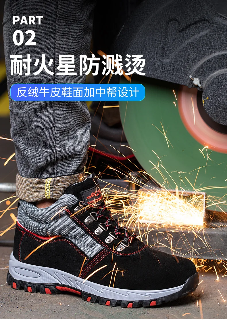 Hot Selling Welding Anti-slip Working Construction Boots Safety Shoes , blue safety boot with steel toe