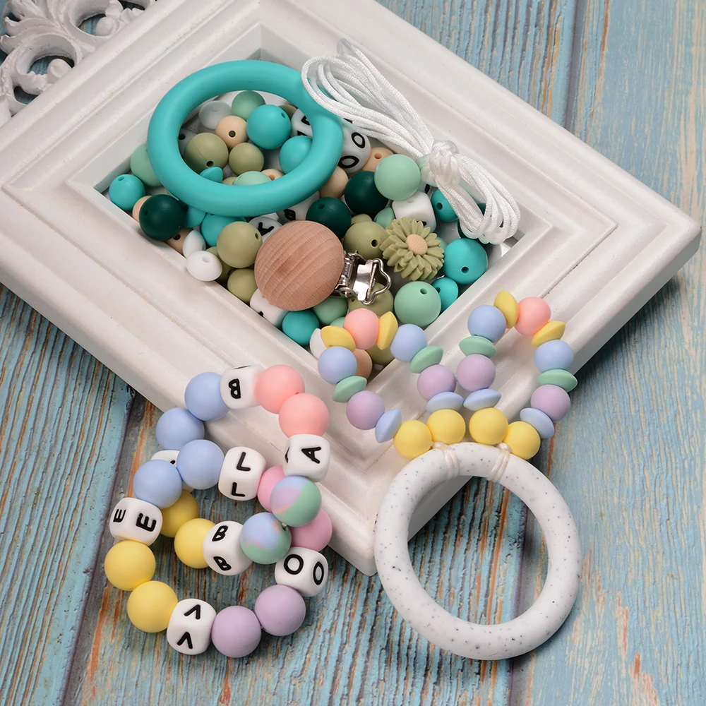 Bulk Food Grade Silicone Beads Wholesale Multi-color BPA Free Custom Silicone Beads Set For Baby Pacifier Bracelet