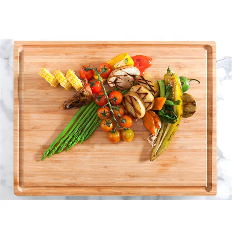 Custom large cutting chopping block board wooden chopping board bamboo with double handles