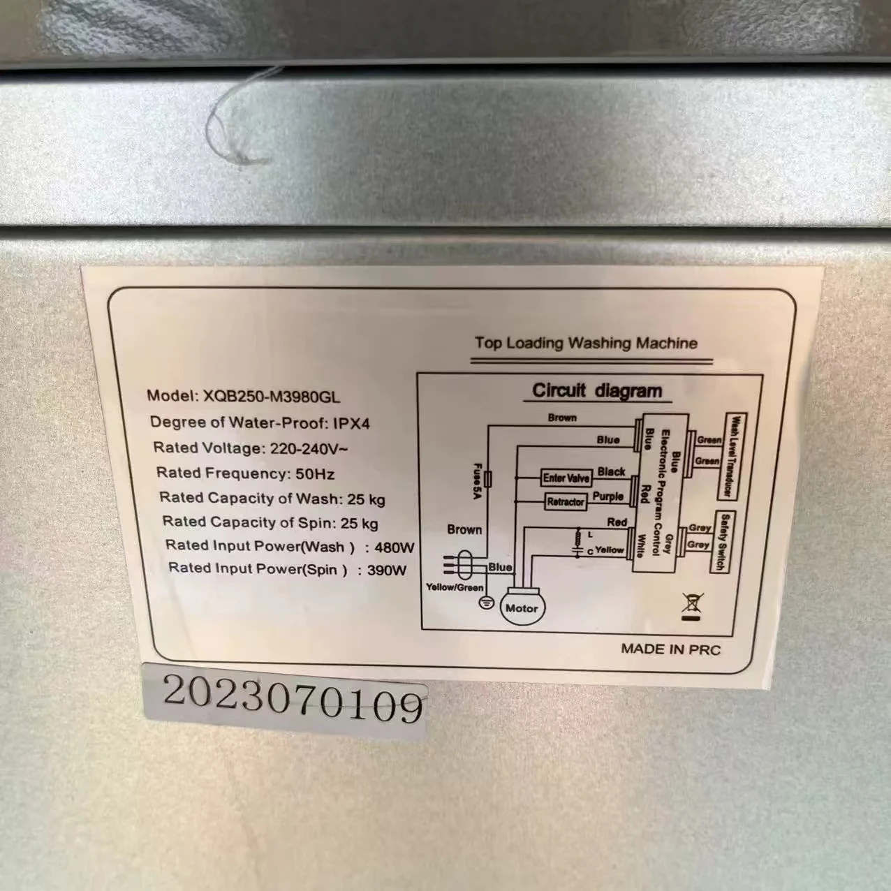 25KG Stainless Steel Automatic Home/Commercial Industrial Washing Machine Large Capacity English Control Electric Power Source
