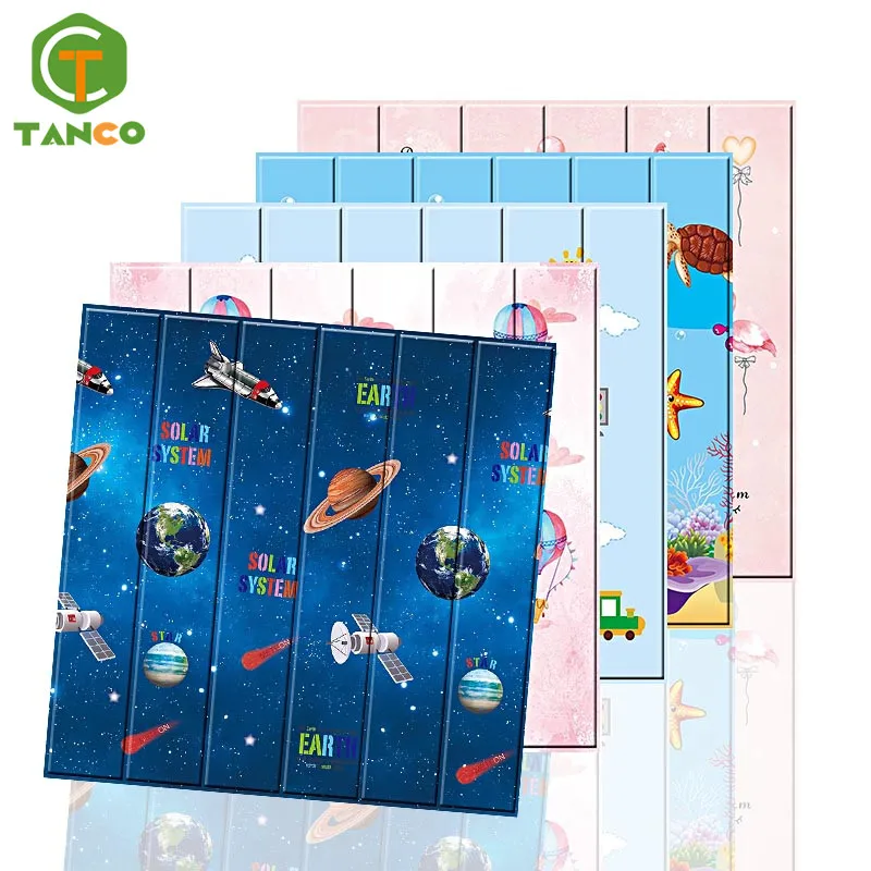 NEW Style Cartoon 3D Design Wall Paper Tile Papel Tapiz 3D Brick PE Foam Wallpaper Wall Stickers Home Decor