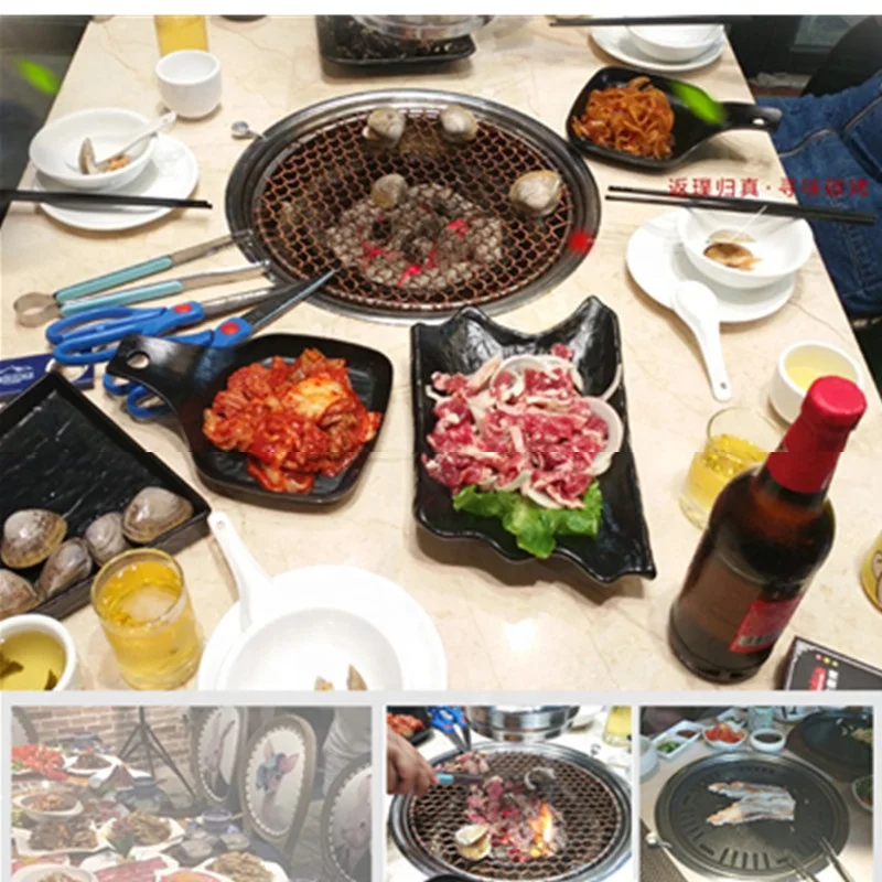 korean bbq restaurant equipment indoor charcoal bbq grill