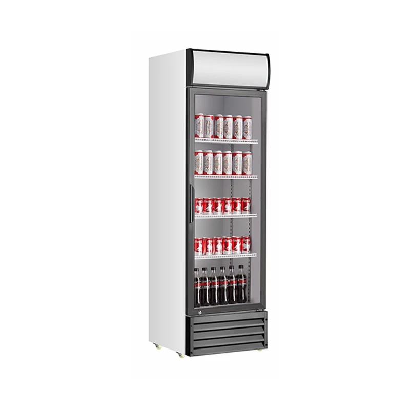 Commercial Beverage Fridge Single Door Upright Display Refrigerator Bar Fridge Beer Cooler Pepsi Cola Showcase Refrigerator