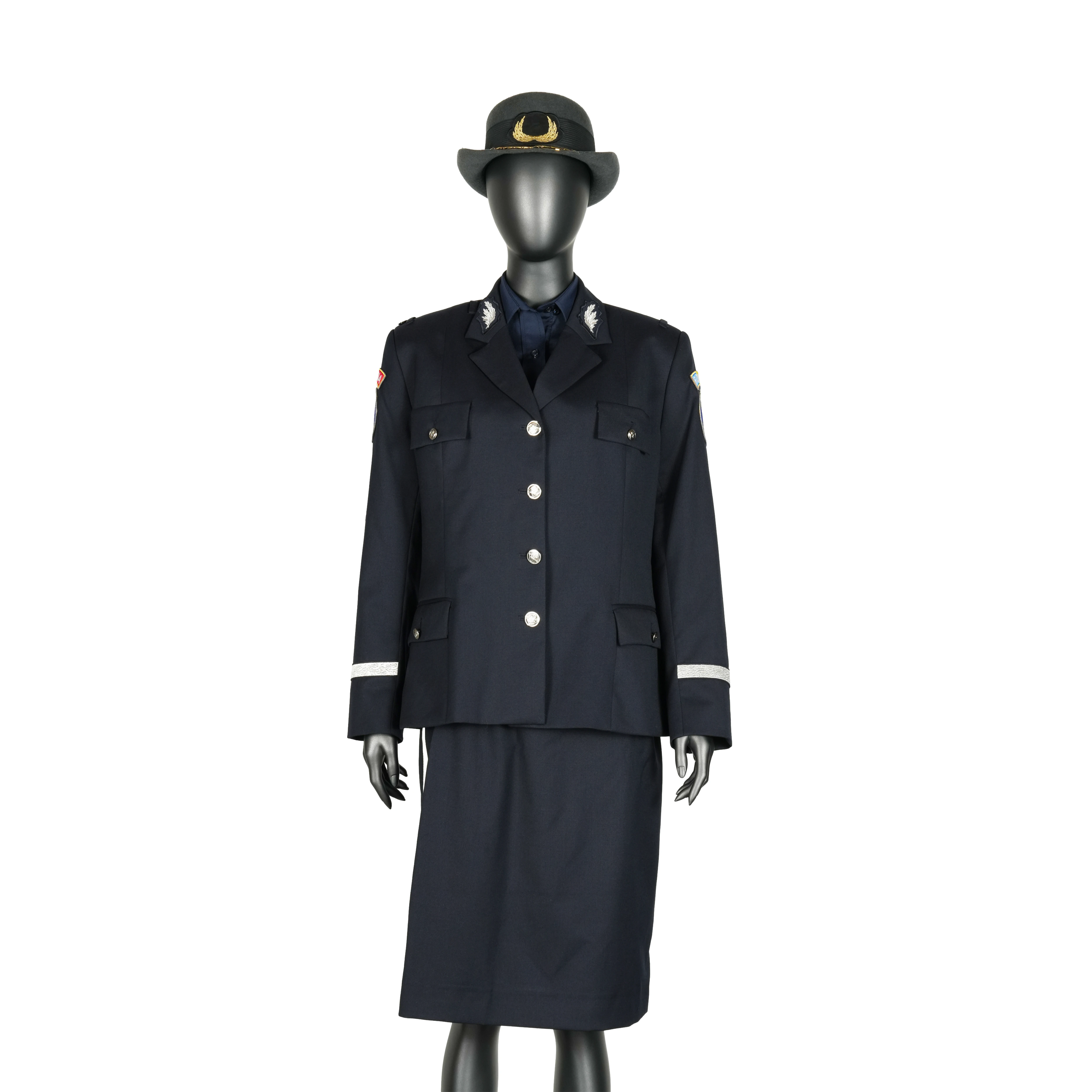 Customize long sleeve slim fit formal office women suit workwear uniform security guard jacket