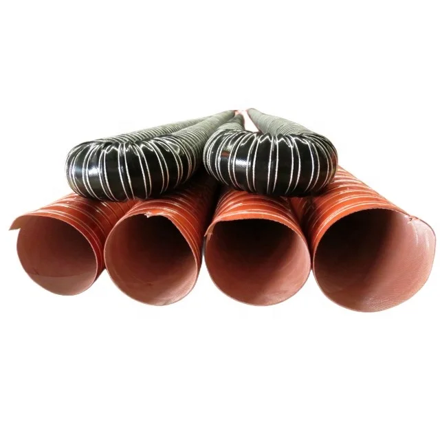 High Temperature Resistance Airduct Pipe Silicone 2 Ply Air Ducting Silicone Flexible Ducting  Hose