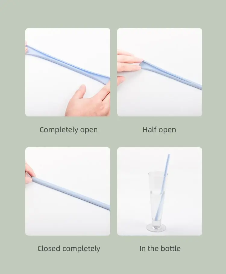 Food Grade Silicone Straws Natural Silicone Healthy Drink Straws  Hot Sale in Amazon Drinking Straws