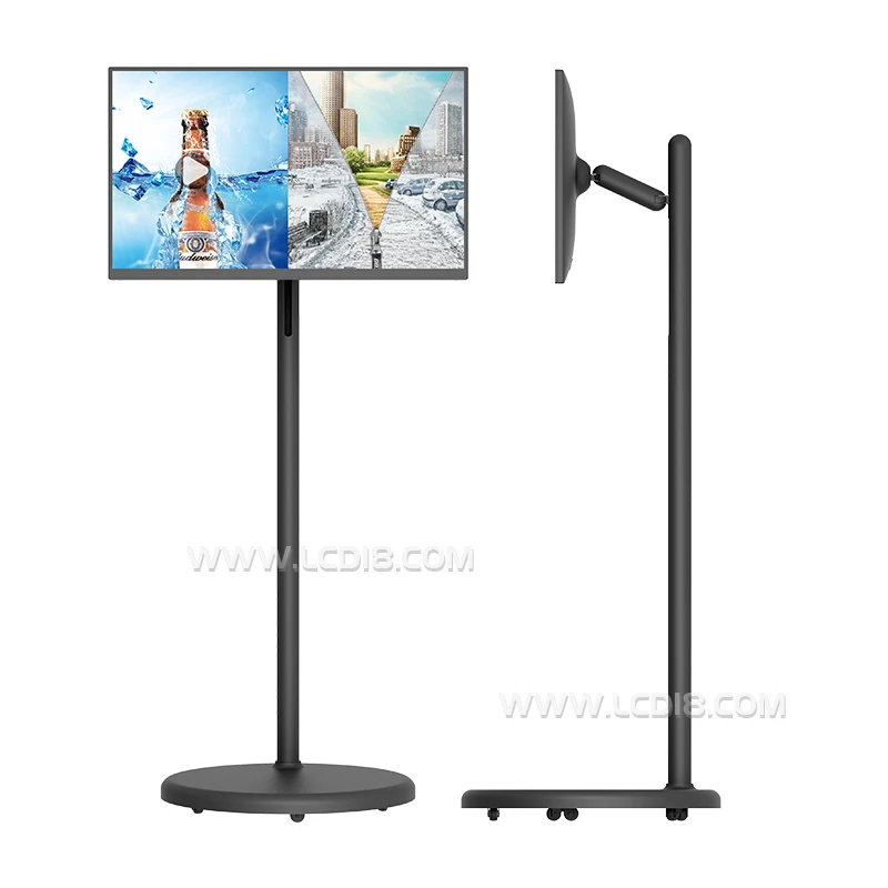 Battery operated 21.5 23.8 27 32 inch  Movable Digital Signage HD Touch Screen display With Android  for Home commercial use