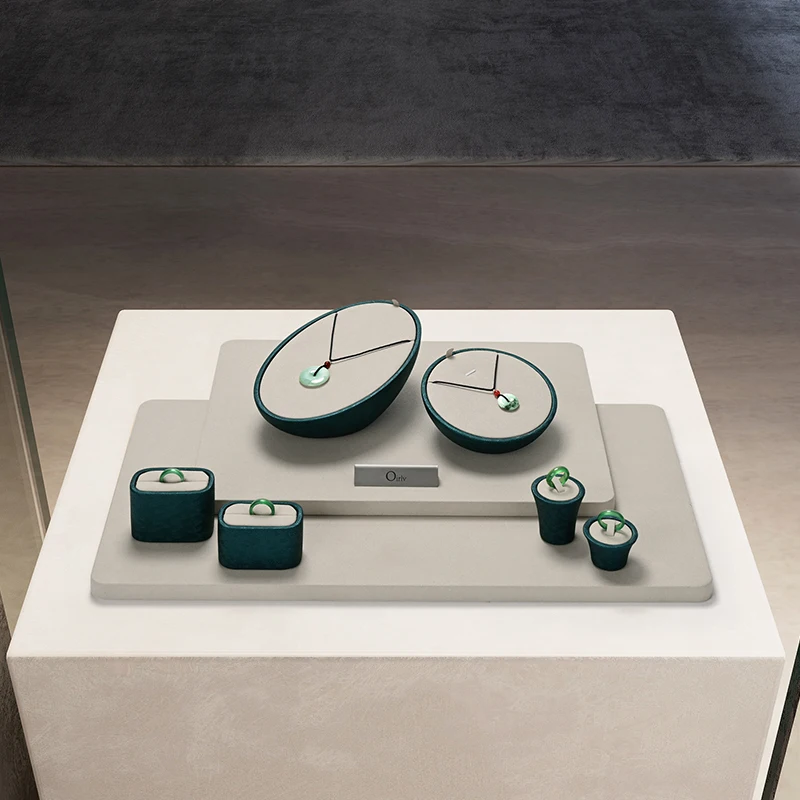 FANXI Original Custom Microfiber Jewellery Display Props High-end Jade Products Counter Jewelry Display Set
