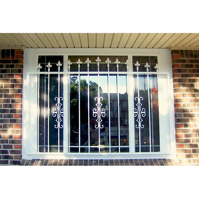 Modern security metal window grill wrought iron window grill for house
