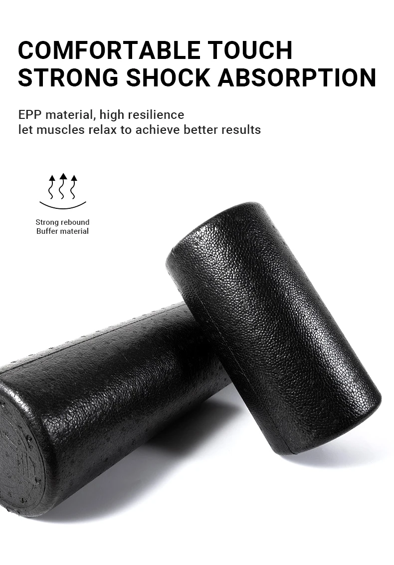 High Density Hard Fitness Pilates EPP Black Custom Logo Round Massage Yoga Foam Roller