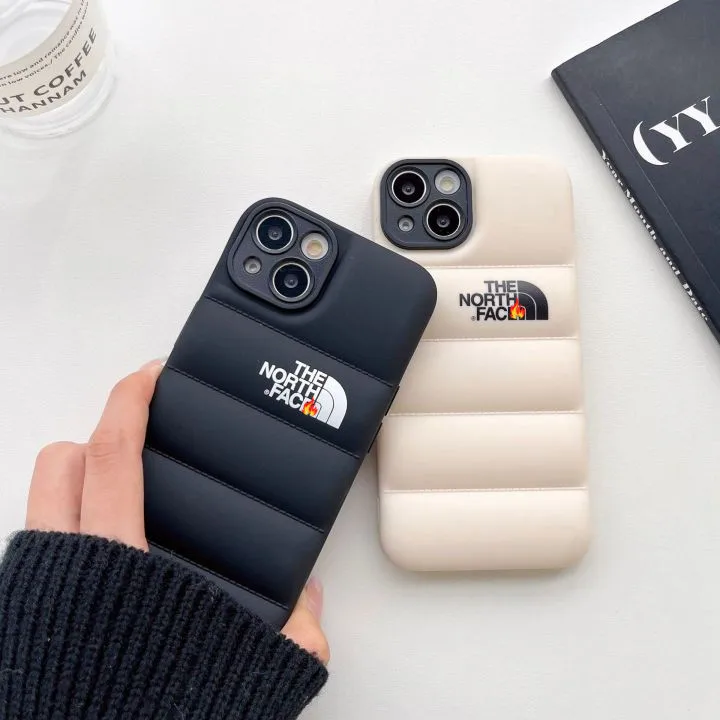 Winter Down Jacket TPU Shockproof Puffer Cotton North Face Mobile Phone Case Cover For iPhone 11 12 13 Pro max 14 plus XS XR