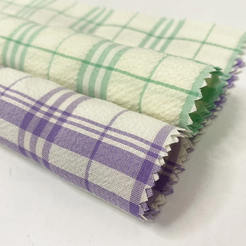 Hot-sale import stripe Shirt Textiles Check Tartan Cotton Fabric Plaid Fabric Yarn Dyed Plain Fabric for School Uniform Cloth