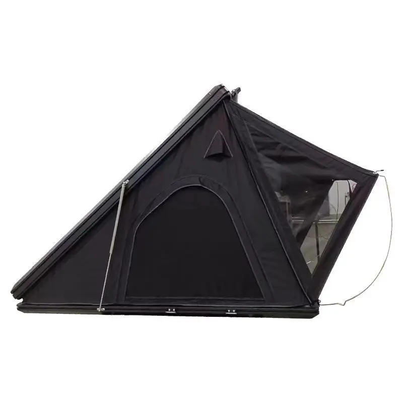 Hot Selling Automatic Outdoor Auto Hard Shell Aluminum Roof Triangle Tent Self Driving Camping ConvenientCar Roof Tent