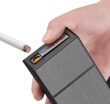 Rechargeable USB Cigarette case Hold 20 Cigarettes with Usb Lighter Custom logo