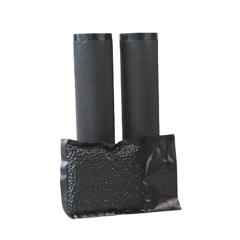 Custom biodegrad black transparent food packing plastic vacuum sealer bag rolls