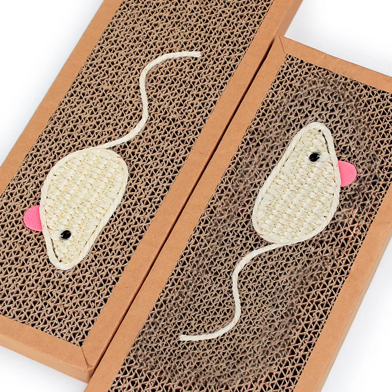 Sisal Mouse square cat scratching board cat toy catnip corrugated paper flat claw cat toy supplies