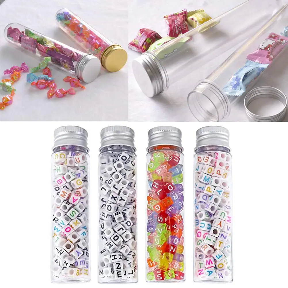 Plastic Test Tubes with Caps (50ml) 1.1x4.30 Inches/28x108 mm Gumball Tubes as Storage Containers for Candy, Beads, Po