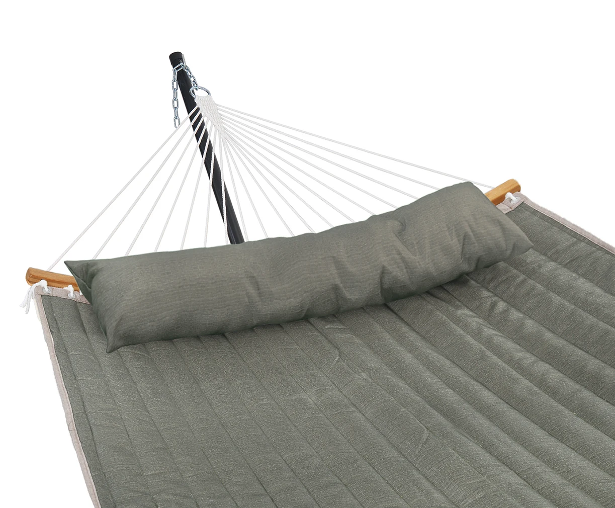 Wholesale customized hammock bed bamboo bend patio garden swing with pillow outdoor hanging Quilted hammock