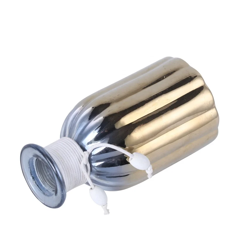 Plated gold silver hemp Rope decoration glass vases for home decor