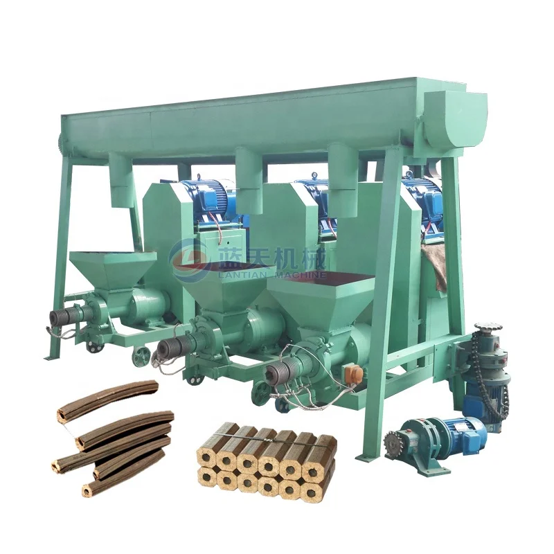 Sawdust Wheat Straw Log Fuel Briquettes Making Machine Production Line