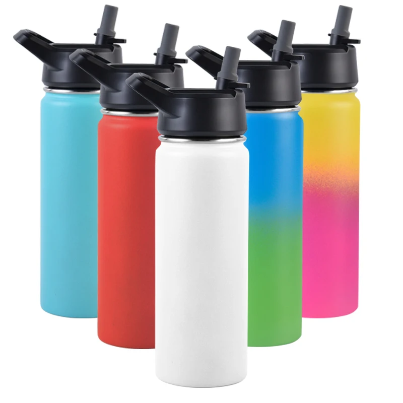 
Simple Modern Vacuum Flask Thermoses Wide Mouth Water Bottle With Straw Lid 