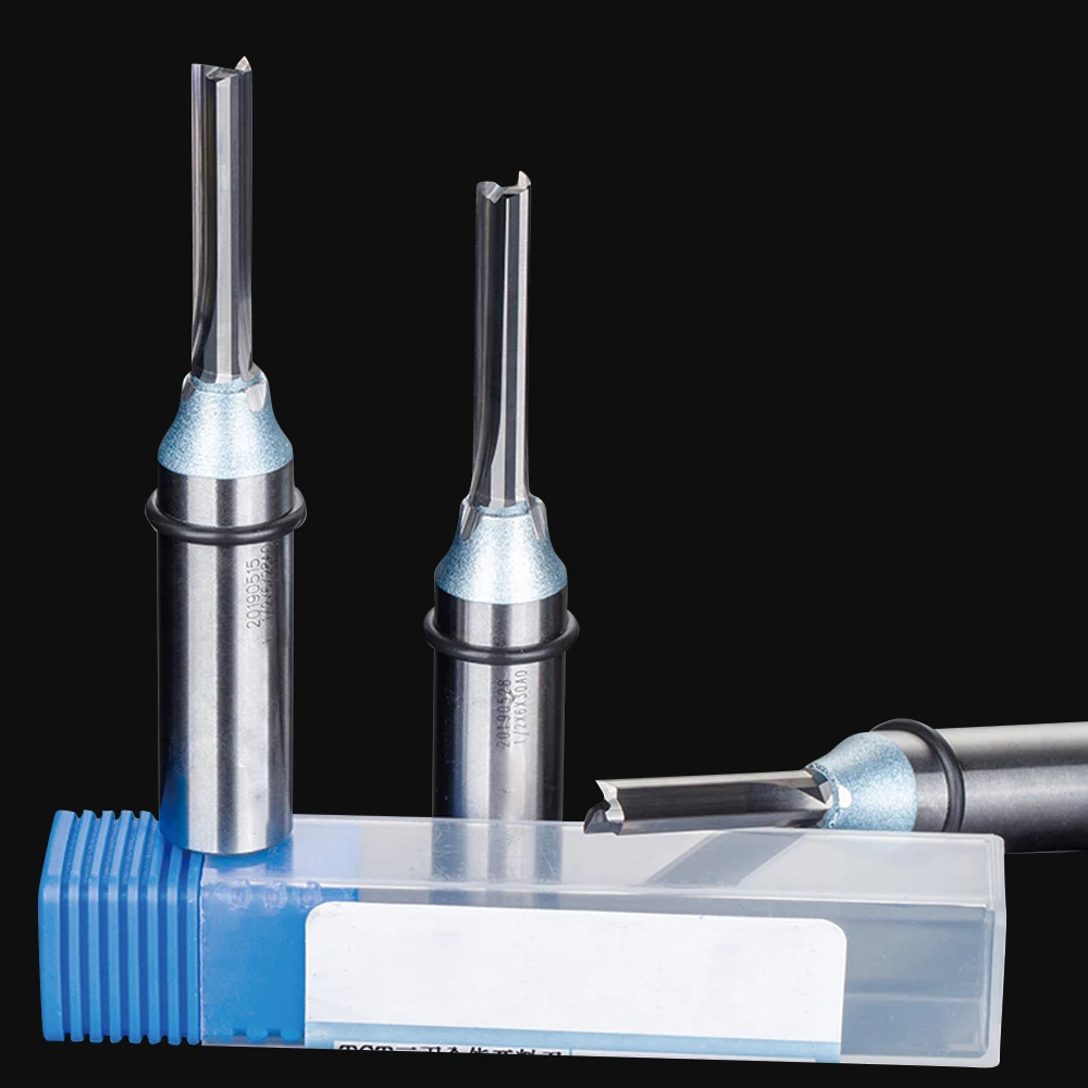 TCT Carbide Trimming Milling Cutter 3 Edge Straight Slotting Router Bit for Solid Wood Cutting