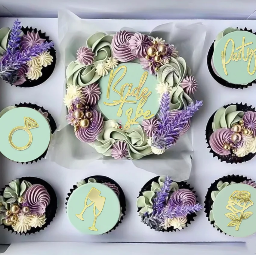 customized print logo 6 9holes white cardboard mini cake dessert packaging box cake and cupcake boxes with window and 1 big hole