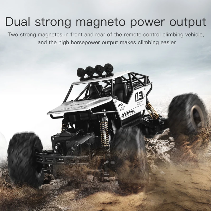 2.4GHz RC Car 4x4 Climbing Model Vehicle Toy Double Motors Electric Remote Control Drift Cars Includes Charger-Metal Plastic