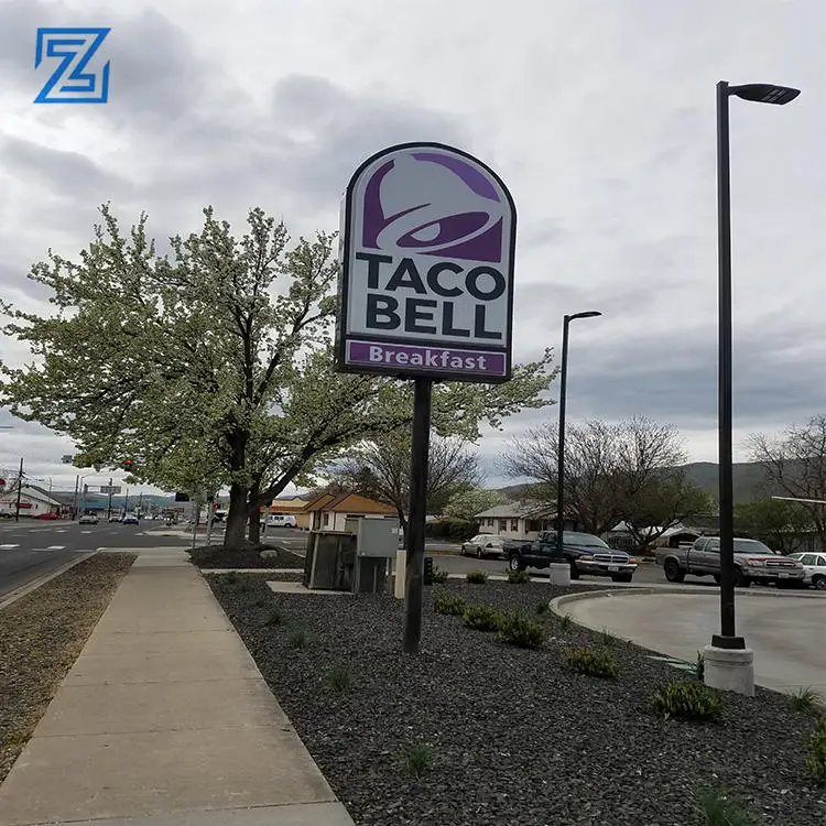 aluminum pillar acrylic illuminated logo double side display 3d pylon sign