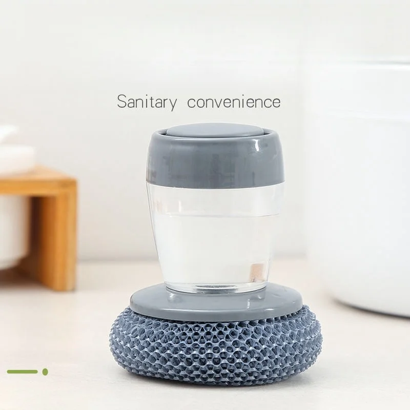 Automatic Liquid Dispenser Pot Dish Washing Brush Cleaner Palm Sponge Dish Cleaning Brush  Kitchen Soap Dispenser Brush