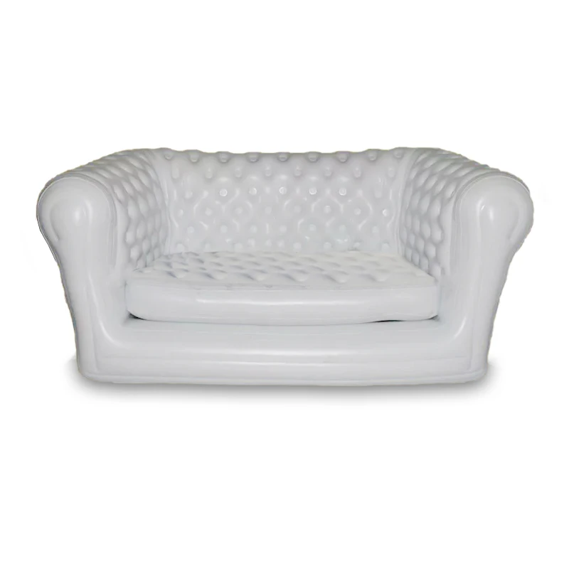 White velvet air outdoor inflatable sofa, China rubber blow up sofa