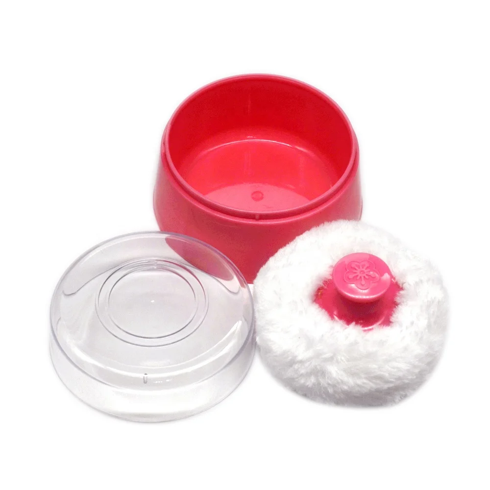 Chian manufacturer baby powder puff newborn powder case body puff with box