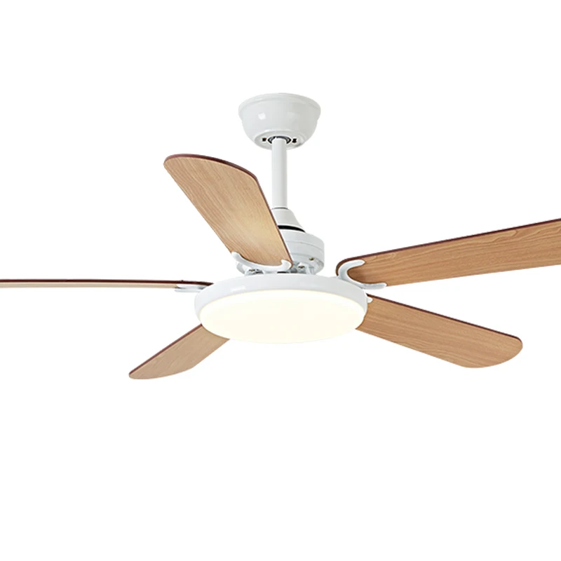 Modern Acrylic Black Finish Dimmable Led Ceiling Fan Lamp With 5 Blades Intelligent Remote Control Ceiling Fan Light