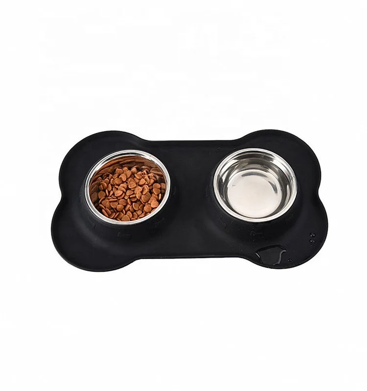 New Design High Quality Foldable Antislip Pet Double Bowl Portable Dog Feeder Bowl
