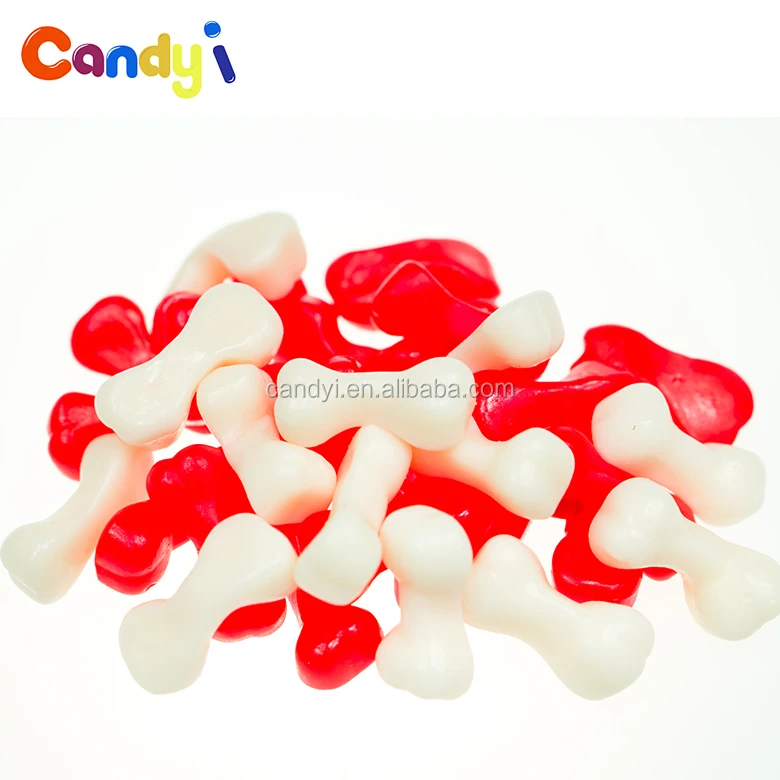 Confectionery yummy bone shaped gummy candy for halloween