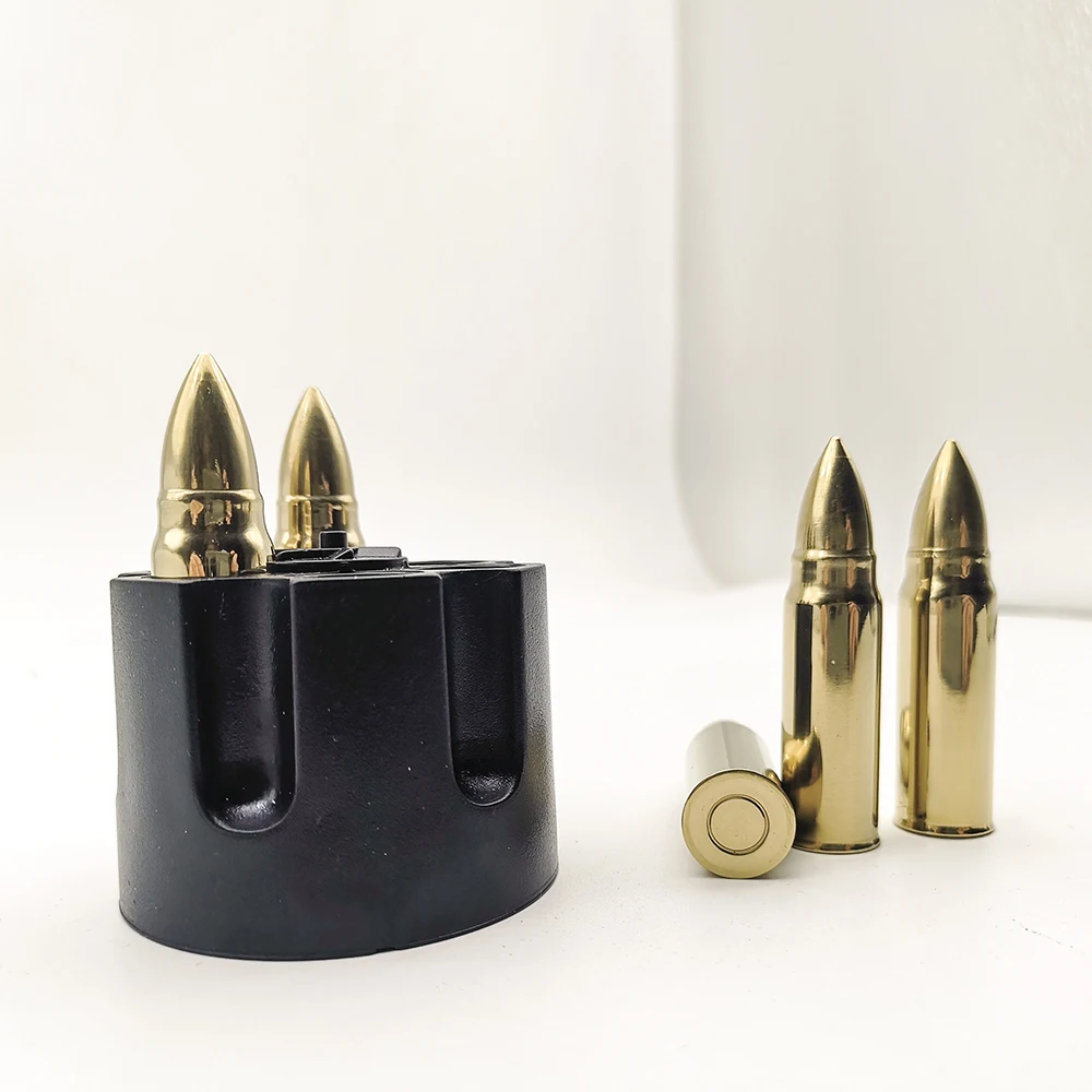 
Metal cooling stone frozen stainless steel bullet shaped whiskey stones gift set for men 