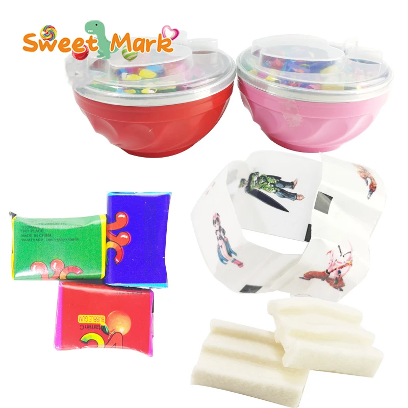 Hot selling box packing chewing gum tattoo sticker bubble gum