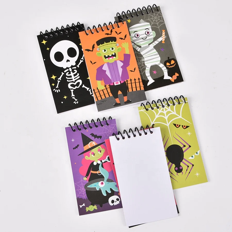 Halloween design mini spiral bound notepad stationery weekly daily  journal notebooks Personalized Spiral pocket journal A6