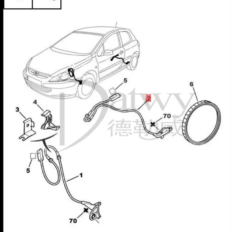 OE 4545C4 96461258 9646125880 96584207 9658420780 9659058180 C4 307 Rear ABS Wheel Speed sensor(brand Datwy)