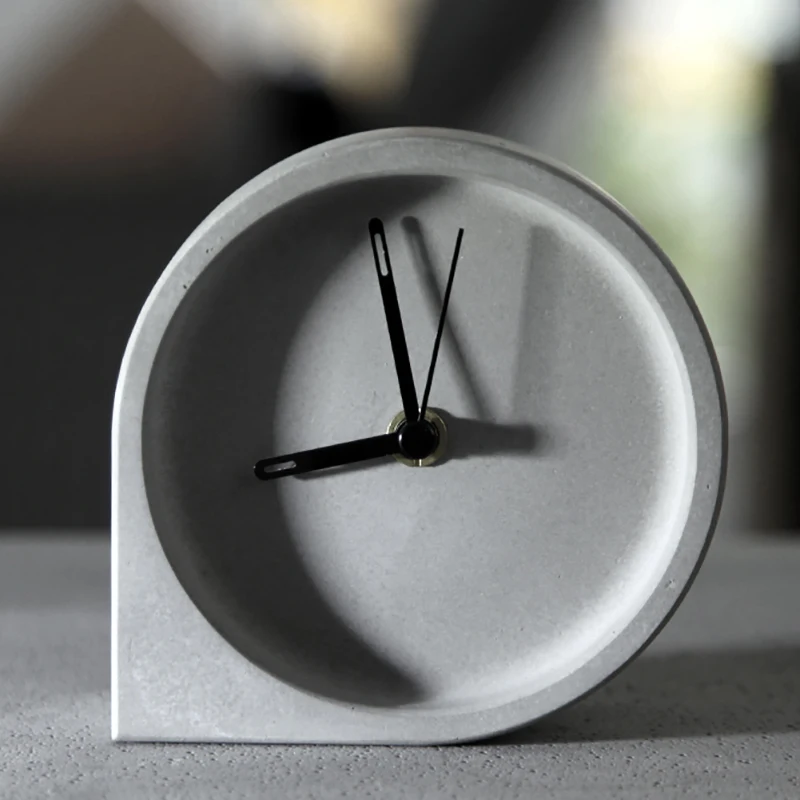 High Quality Fashion Personality Environmental Modern Cement Table Clocks Concrete Desk Alarm Clock