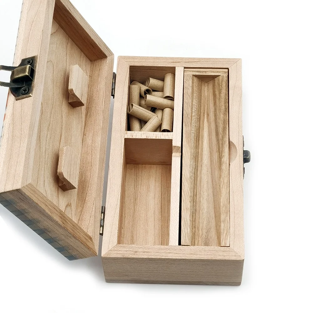 Custom Classic Bamboo Tobacco Herb Stash Box Wood Stash Box for Smoking Accessory