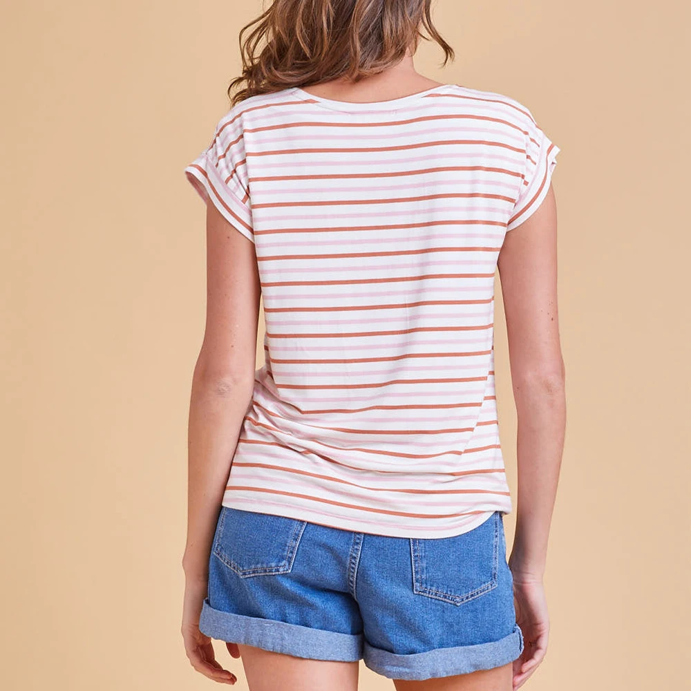 Maternity Tops Micro Modal fabric NURSING POCKET T-SHIRT with Hidden zipper