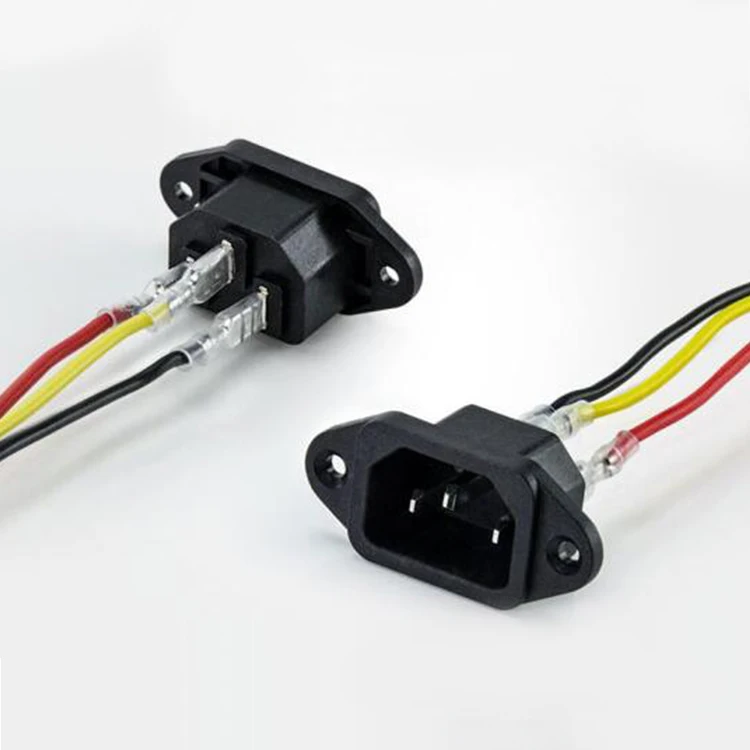 AC power outlet Male outlet 10A250V pure copper 3 pin cable PC power outlet with ear