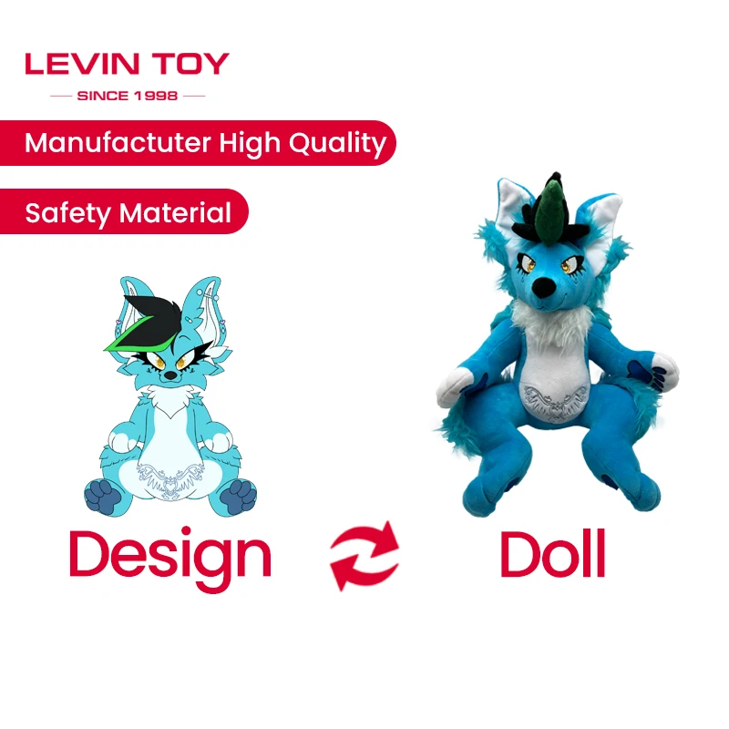 2024 New cartoon Soft Stuffed Wolf Plush Toy,with high quality from manufacturer